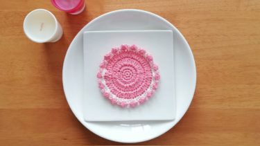 玉編みビーズコースターの作り方 : Beaded Coasters Crochet Pattern
